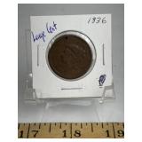1836 CORONET LARGE CENT