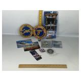 COLLECTIBLE PLANE ITEMS, TOKEN, KEY CHAIN, MAGNET