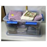 LARGE TUB OF BATHROOM TOWELS