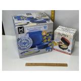 12PC DINNERWARE SET, QUESADILLA MAKER, NEW ITEMS