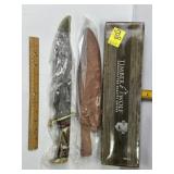PAKISTAN TIMBER WOLF DAMASCUS KNIFE & SHEATH 17"