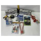 SOLAR LED FLASHLIGHTS, CLAMPS TAPE MESURE, TOOLS