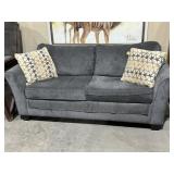 GREY UPHOLSTERED HIDE-A-BED SOFA, GREAT SHAPE