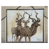 ORIGINAL OIL PAINTING "LARGE GREATER KUDU" 1976