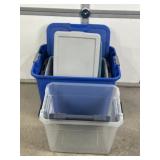 MISC STORAGE TOTES, MOST WITH LIDS