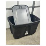 3 BLACK STOAGE TOTES W/ LIDS, LARGE