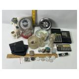ODD-N-ENDS, CLOCKS, PIN CUSHION, CALCULATORS