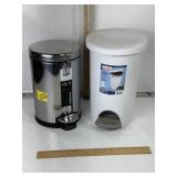 2 SMALL WASTE BASKETS/GARBAGE CANS