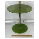 MCM STYLE GREEN GLASS SIDE TABLE ADJUSTABLE