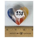 POLISHED STONE CARVED HEART SHAPE ROCK
