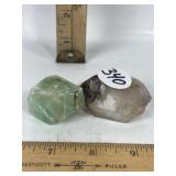 RAW MINERAL SPECIMENS, GREEN CALCITE & QUARTZ
