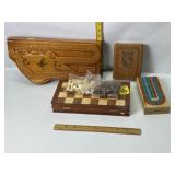 BRIDGE BOARDS, CHESS SET - NEW, MT SHAPE BOARD