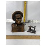 CHARLIE RUSSELL COIN BANK & SEWING MACH. SHARPNER