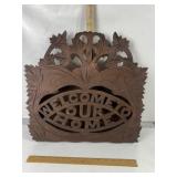 WOODEN WALL POCKET MAGAZINE HOLDER
