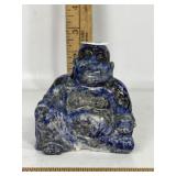 DEEP BLUE NATURAL STONE HAND CARVED BUDDHA FIGURE