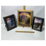 3 FRAMED ART ITEMS, NATIVE AMERICAN SCENE