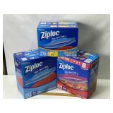 2 FULL BOXES GAL ZIPLOC STORAGE BAGS, QUART BAGS