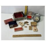 VINTAGE VANITY BOXES, VALET RAZOR, MORE