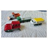 4 LESNEY MATCHBOX UTILITY TRUCKS, SNOWCAT, PLOW