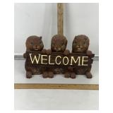 RESIN SQUIRREL WELCOME DECOR