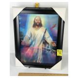 JESUS TRIPLE IMAGE 3D PICTURE, 18 1/2" X 14 1/2"