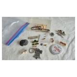 BAG OF PINS, BUTTONS, MORE