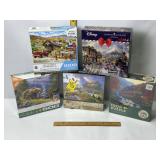 5 PUZZLES, 3 NEW IN BOX UNOPENED
