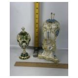 FABERGE STYLE DECORATIVE ENAMELED EGG TRINKET BOX
