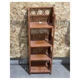 WICKER FOLDING SHELF, 44" T X 15" L X 9 1/2" W
