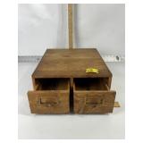 VTG. OAK INDEX CARD FILER