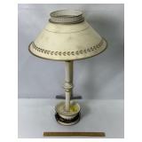 VINTAGE METAL DESK LAMP W/ METAL & GLASS SHADES