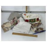 VINTAGE LINENS, PILLOW CASES, BARK CLOTH