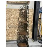 METAL FRAMED, WOOD SHELF FOLDING CORNER SHELF
