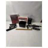 LIGHT, VISE CLAMPS, ORGANIZER, DRIVER LOG BOOKS