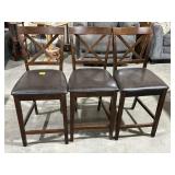 3 COUNTER HEIGHT X BACK CHAIRS
