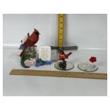 CERAMIC CARDINAL BIRD FIGURES, I LOVE YOU ROSE