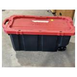 HUSKY 45 GAL STORAGE TOTE W/ WHEELS