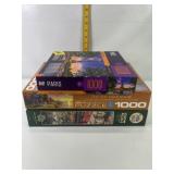 3 - 1000 PIECE JIGSAW PUZZLES, 2 OPEN, 1 NEW
