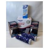 NIB ITEMS, HEATING PAD, BACK SUPPORT, STRAWS, ICE