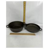 2- NO. 10 CAST IRON DUTCH OVEN & CASSEROLE POTS