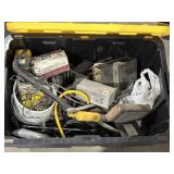 TUB FULL OF SIMI TRUCK ITEMS, AIR HOSES, PARTS