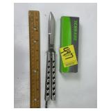 NEW METAL SCHRADE BUTTERFLY KNIFE