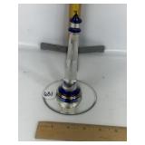 GLASS BARON LIGHTHOUSE FIGURE, ON MIRROR BASE