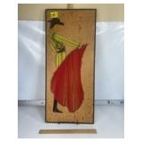 MATADOR STRING ART ON BOARD, 14" X 32"