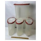 4PC PLASTIC RUBBERMAID PITCHER SET