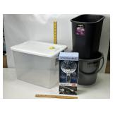 PLASTIC TOTE, WASTE BASKETS, NEW SHOWER HEAD