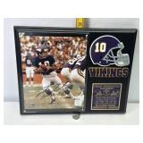 VIKINGS FRAN TARKENTON SIGNED PLAQUE / PHOTO