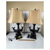 PAIR OF ORNATE TABLE LAMPS