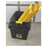 5 HEAVY DUTY MISC SIZE TOTES & LIDS