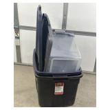 3 STORAGE TOTES W/ LIDS